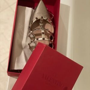 Valentino Rockstud pointed toe mules/flats SIZE 8